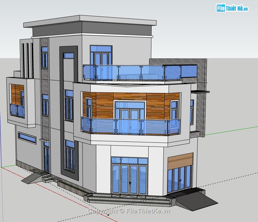 model su nhà phố 3 tầng,nhà phố 3 tầng,file su nhà phố 3 tầng,sketchup nhà phố 3 tầng,nhà phố 3 tầng file su