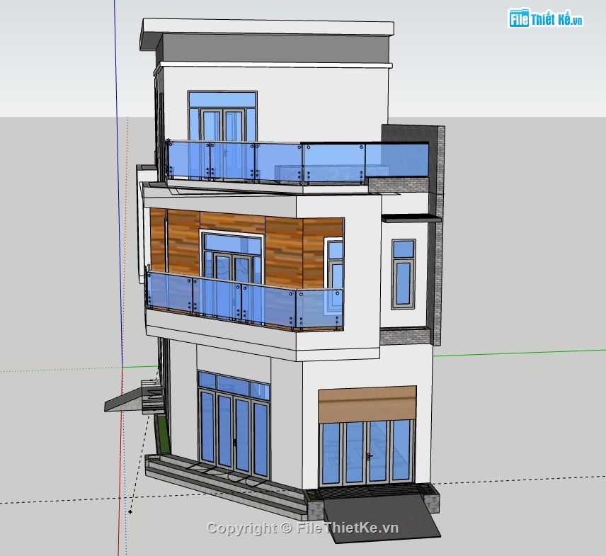 model su nhà phố 3 tầng,nhà phố 3 tầng,file su nhà phố 3 tầng,sketchup nhà phố 3 tầng,nhà phố 3 tầng file su