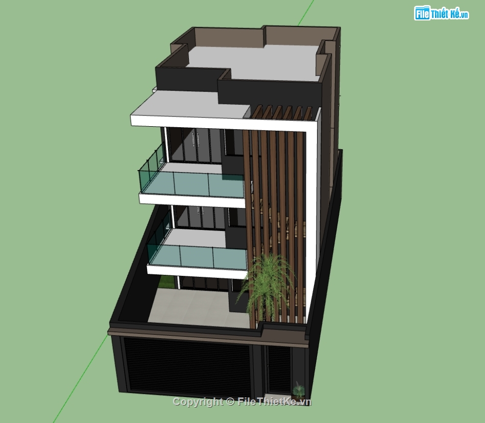 nhà 3 tầng file su,file su nhà phố 3 tầng,model su nhà phố 3 tầng,file sketchup nhà phố 3 tầng