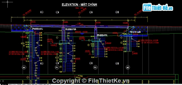 trụ thân cột,trụ một cột,trụ đặc thân hẹp,dầm i 33m,liên tục nhiệt,cầu 3 nhịp