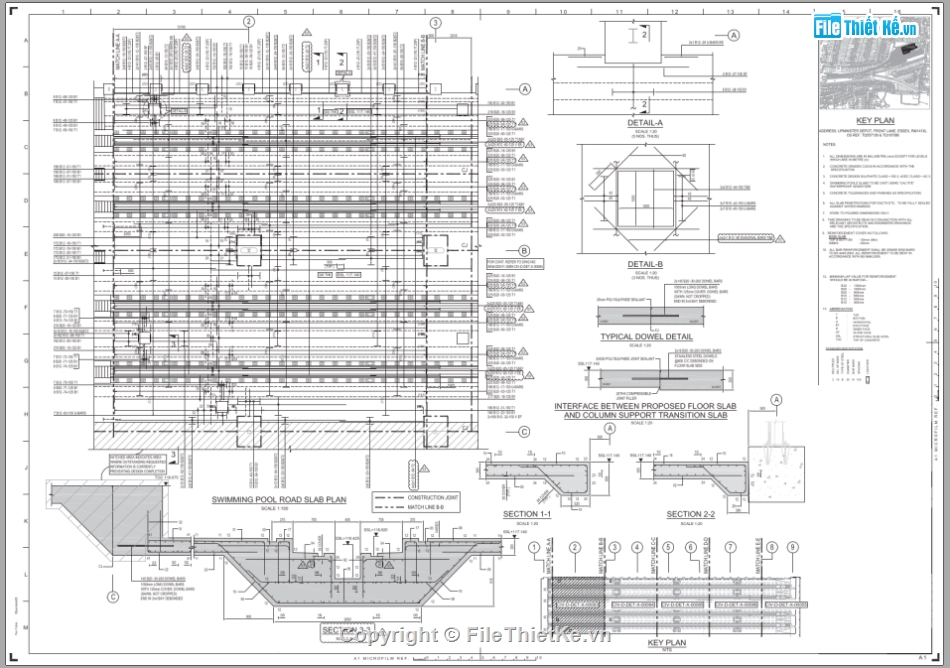 file cad thiết kế hồ bơi,file cad hồ bơi,kiến trúc+kết cấu,thiết kế hồ bơi