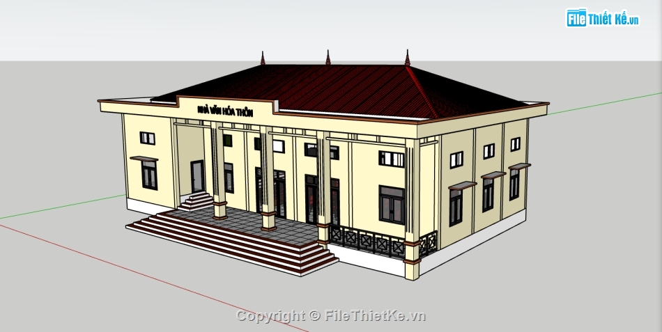 File cad,File thiết kế,dự toán,1 tầng,nhà văn hóa