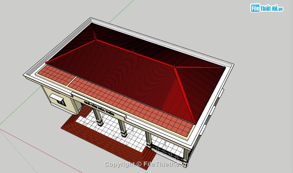 File cad,File thiết kế,dự toán,1 tầng,nhà văn hóa