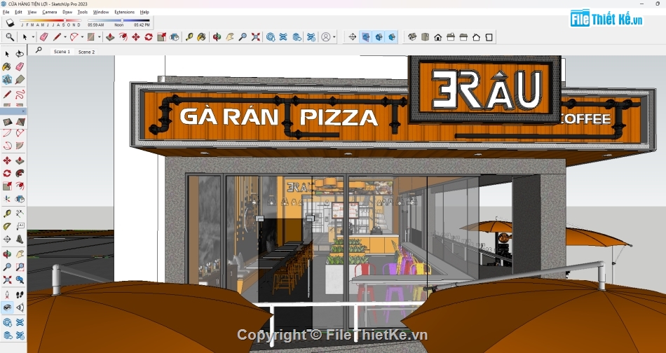 Cửa hàng,model cửa hàng,Cửa hàng tiện lợi,sketchup cửa hàng