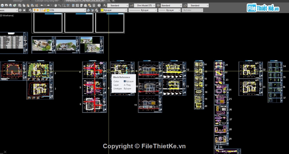 Thiết kế biệt thự,File cad biệt thự 2 tầng hiện đại,Biệt thự 2 tầng 100m2