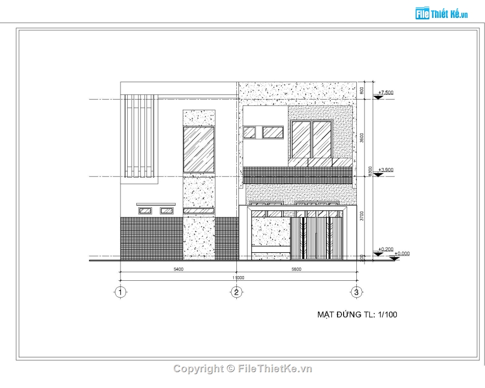 nha pho 6x11m,nha 2 tang,ho so thi cong,kết cấu nhà phố,Sketchup,Kiến trúc