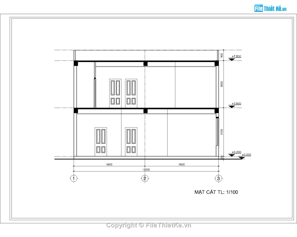 nha pho 6x11m,nha 2 tang,ho so thi cong,kết cấu nhà phố,Sketchup,Kiến trúc