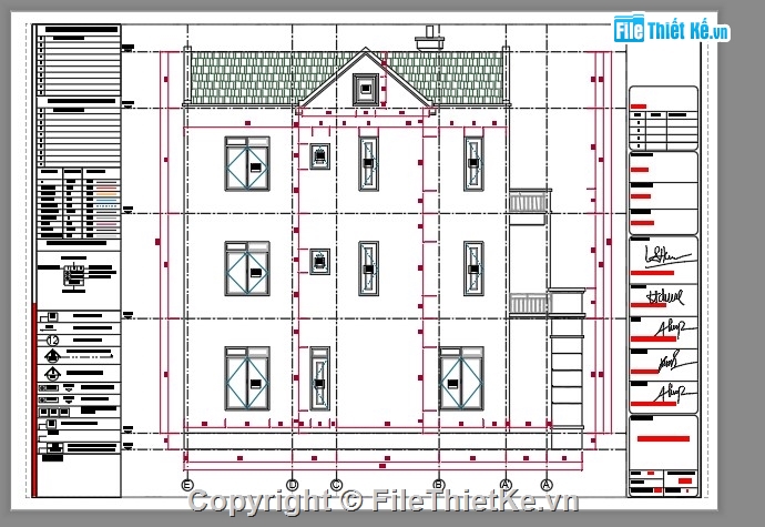 biệt thự 3 tầng,Hồ sơ thiết kế,kiến trúc 3 tầng