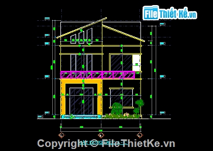 biệt thự 2 tầng,biệt thự 2 tầng hiện đại,Biệt thự 2 tầng 8.7x13.6m,cad biệt thự 2 tầng,bản vẽ autocad biệt thự 2 tầng