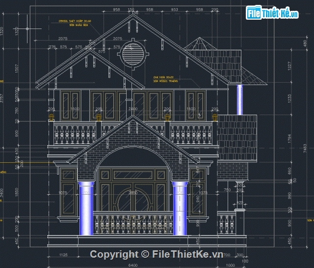 hồ sơ thiết kế nhà phố,hồ sơ thiết kế thi công,biệt thự 11 x 13m,biệt thự phố