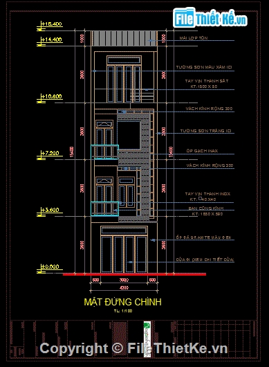 thiết kế nhà ở,nhà 4 tầng,Hồ sơ thiết kế,thiết kế công trình,ngôi nhà xanh