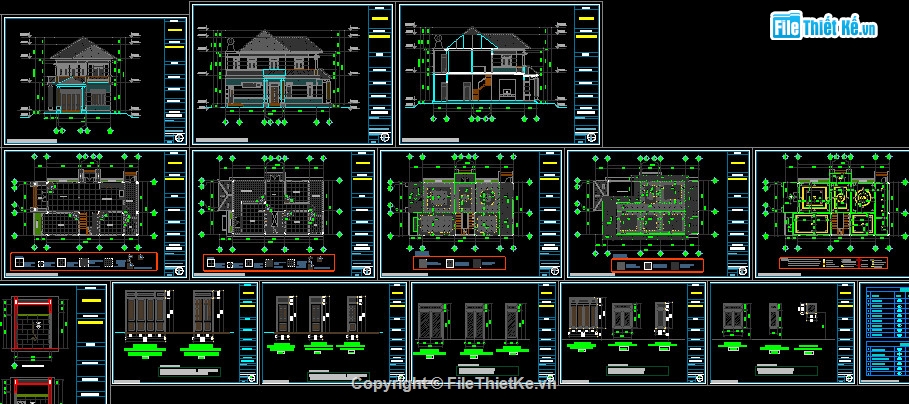 biệt thự đẹp 2 tầng,file cad biệt thự 2 tầng,mẫu biệt thự 2 tầng,file cad biệt thự 2 tầng đẹp