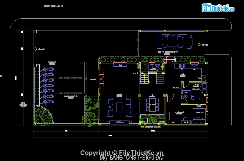 biệt thự hiện đại,biệt thự kích thước 8x16m,biệt thự 3 tầng,bản vẽ cad biệt thự 3 tầng