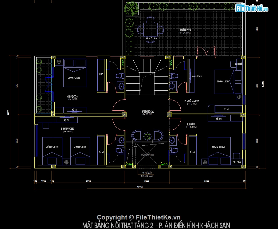 biệt thự hiện đại,biệt thự kích thước 8x16m,biệt thự 3 tầng,bản vẽ cad biệt thự 3 tầng