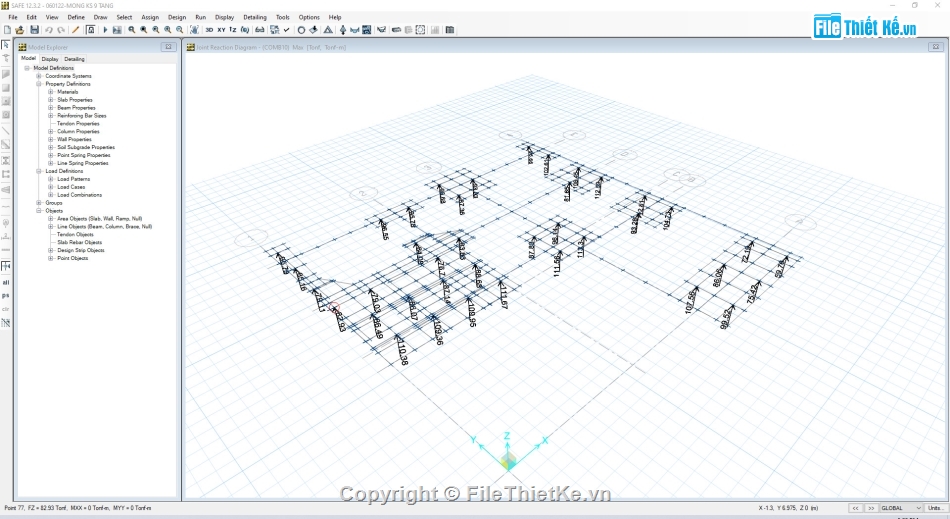 kết cấu khách sạn 9 tầng,bản vẽ khách sạn 9 tầng,file cad khách sạn 9 tầng,thiết kế khách sạn