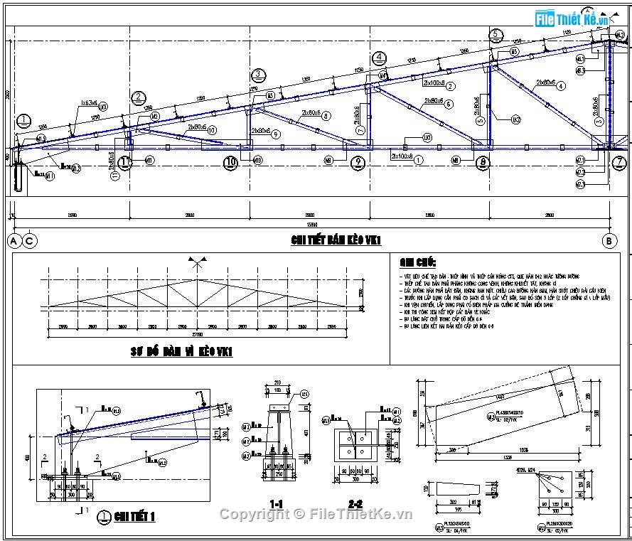 kết cấu vì kèo tam giác,Gara trưng bày xe,Bản vẽ nhà kho nhịp 28m,File cad nhà xưởng nhịp 28m