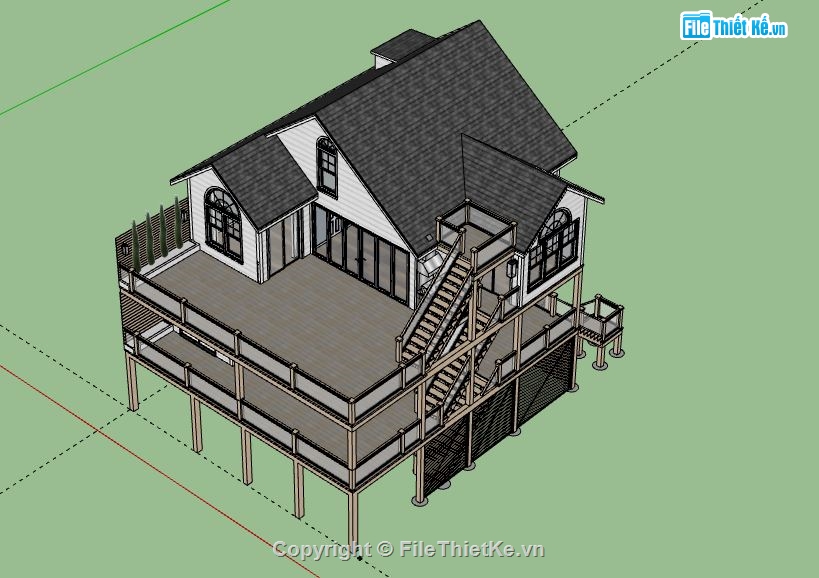 Biệt thự 2 tầng,model su biệt thự 2 tầng,file su biệt thự 2 tầng,file sketchup biệt thự 2 tầng,biệt thự 2 tầng file su