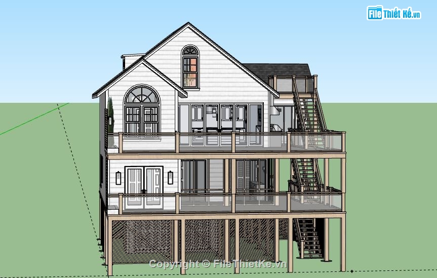 Biệt thự 2 tầng,model su biệt thự 2 tầng,file su biệt thự 2 tầng,file sketchup biệt thự 2 tầng,biệt thự 2 tầng file su