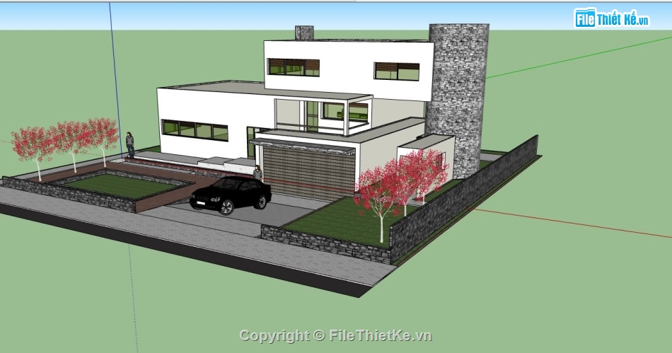 file su biệt thự,sketchup biệt thự,model su biệt thự