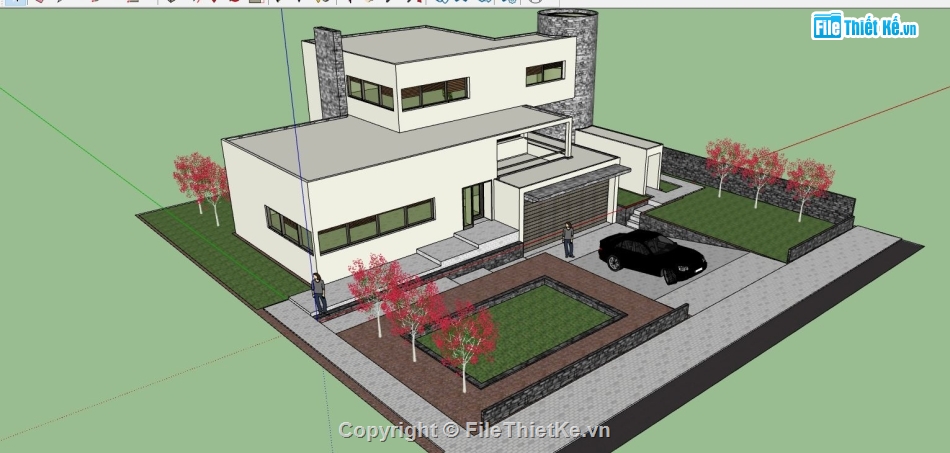 file su biệt thự,sketchup biệt thự,model su biệt thự