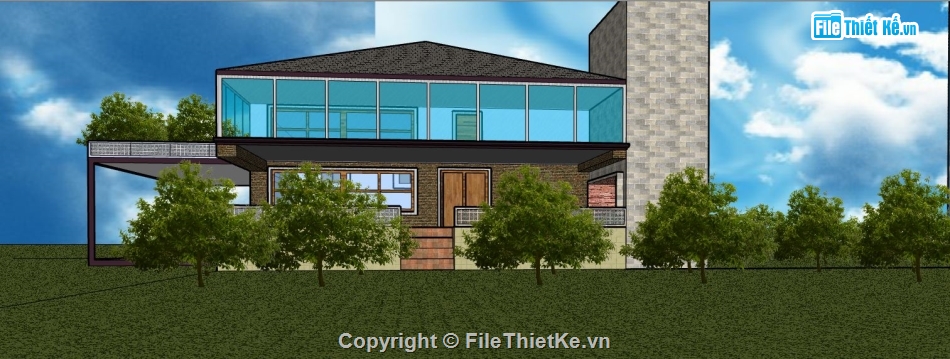 sketchup biệt thự,biệt thự sketchup,file su biệt thự