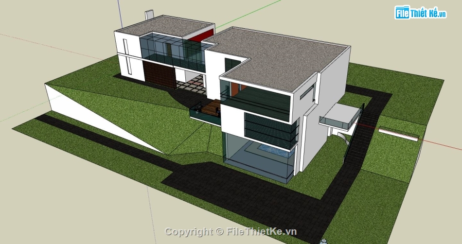 file su biệt thự,sketchup biệt thự,model su biệt thự