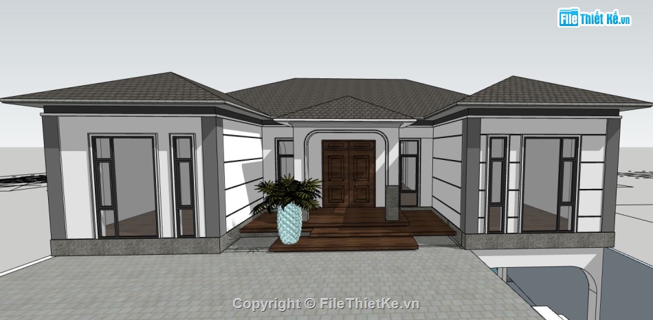 biệt thự sketchup,sketchup biệt thự,sketchup biệt thự 2 tầng