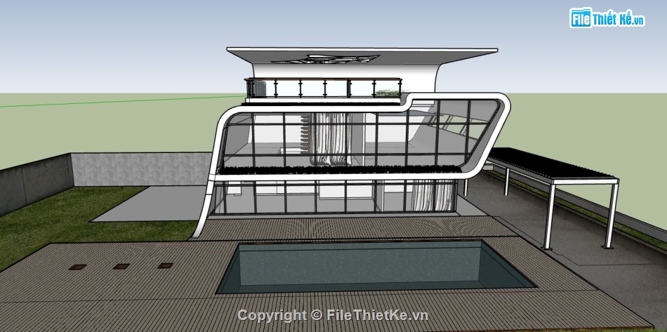 file su biệt thự,sketchup biệt thự,model su biệt thự