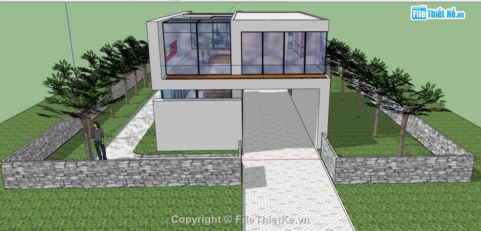 file su biệt thự,sketchup biệt thự,model su biệt thự