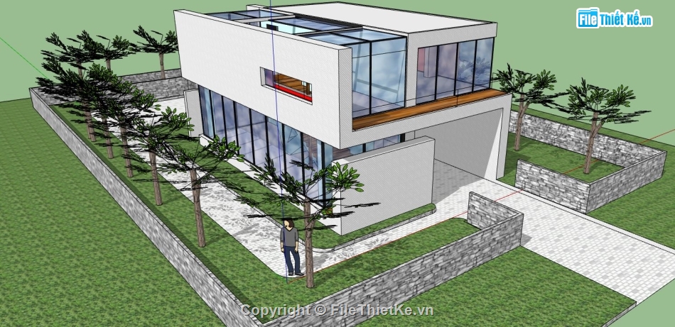 file su biệt thự,sketchup biệt thự,model su biệt thự