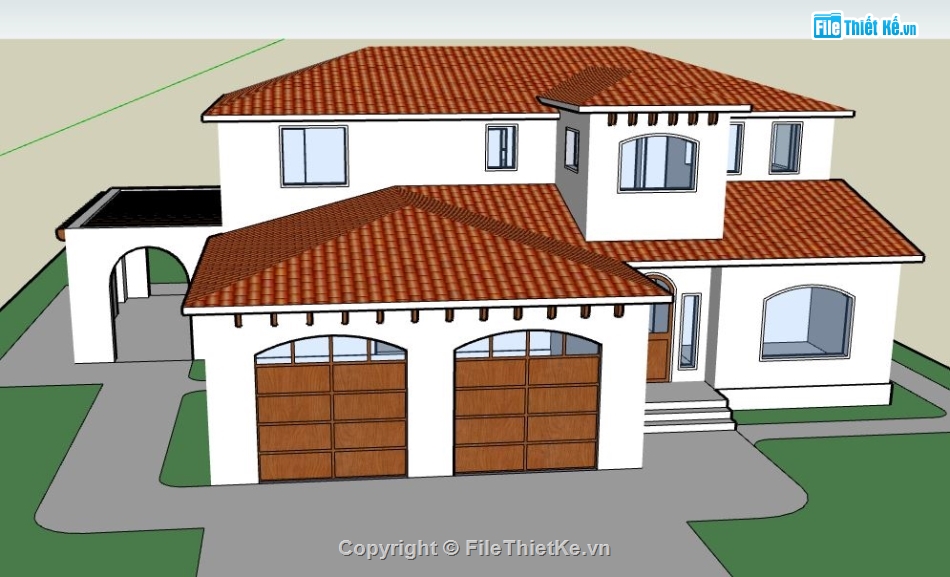 file su biệt thự,sketchup biệt thự,model su biệt thự