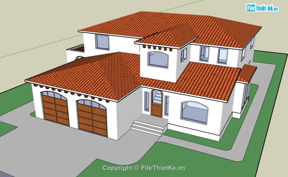 file su biệt thự,sketchup biệt thự,model su biệt thự