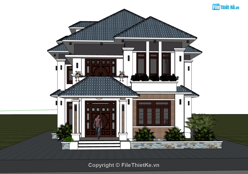 biệt thự sketchup,su biệt thự,sketchup biệt thự