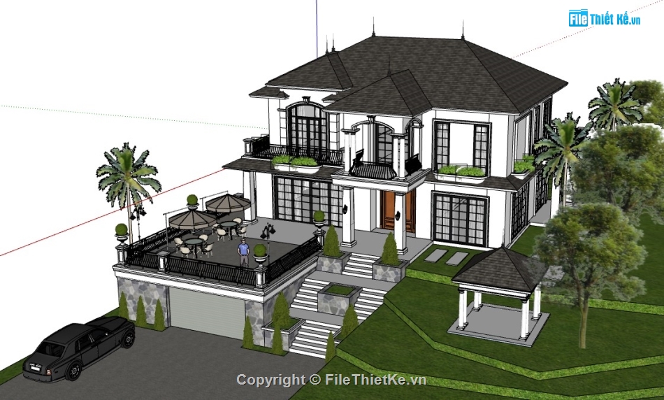 biệt thự hiện đại,biệt thự 2 tầng,biệt thự sketchup,sketchup biệt thự,sketchup biệt thự 2 tầng,su biệt thự 2 tầng