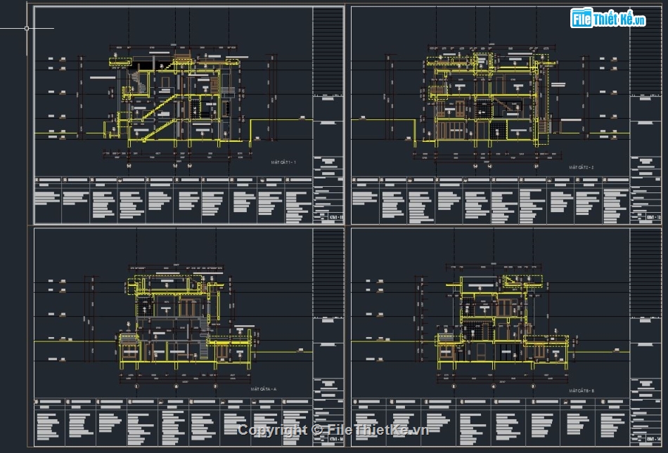 file cad biệt thự 3 tầng,biệt thự 3 tầng,bàn vẽ cad biệt thự