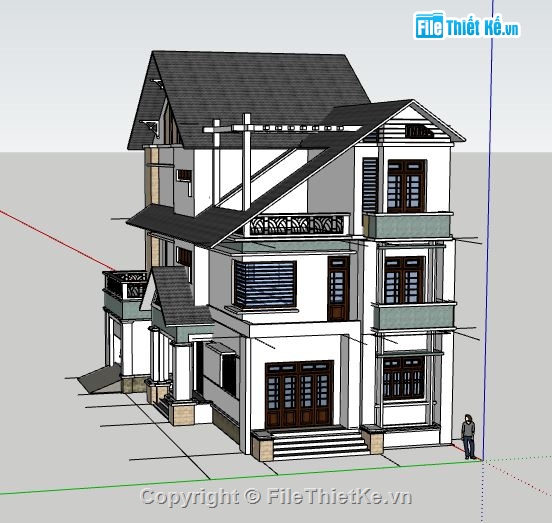 file su biệt thự,model su biệt thự,file sketchup biệt thự