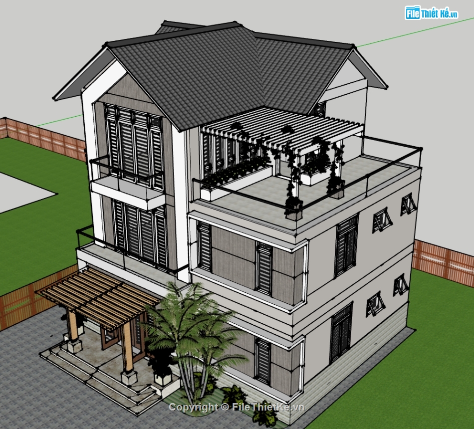 biệt thự 3 tầng,biệt thự sketchup,sketchup biệt thự,sketchup biệt thự 3 tầng,biệt thự  3 tầng,biệt thự 3 tầng sketchup