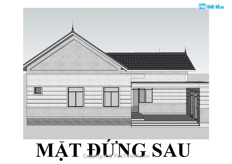 file sketchup,biệt thự mái thái,mái thái,sketchup biệt thự