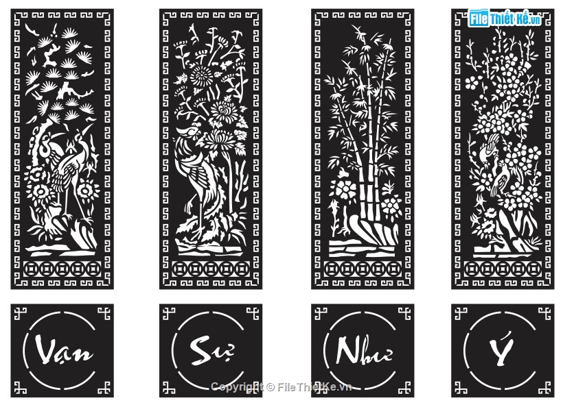 cổng cnc tứ quý,file cắt cnc cổng tứ quý,cổng cnc vsny,mẫu cnc cổng tứ quý