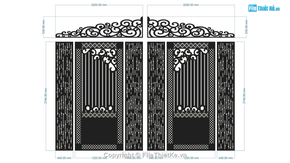 cổng 2 cánh cnc,file cnc cổng 2 cánh,mẫu cổng 2 cánh