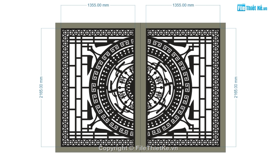 cổng trống đồng,file cnc cổng 2 cánh,mẫu cnc cổng 2 cánh