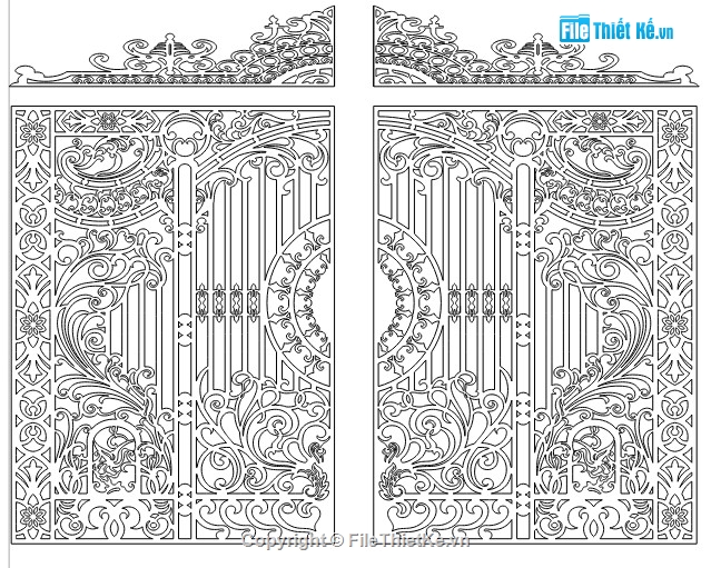 cánh cổng đẹp,cad cổng đẹp,cổng 2 cánh cnc