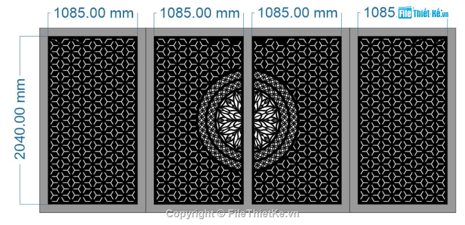 Mẫu cổng 4 cánh cnc,dxf cổng 4 cánh cnc,cad cổng trống đồng