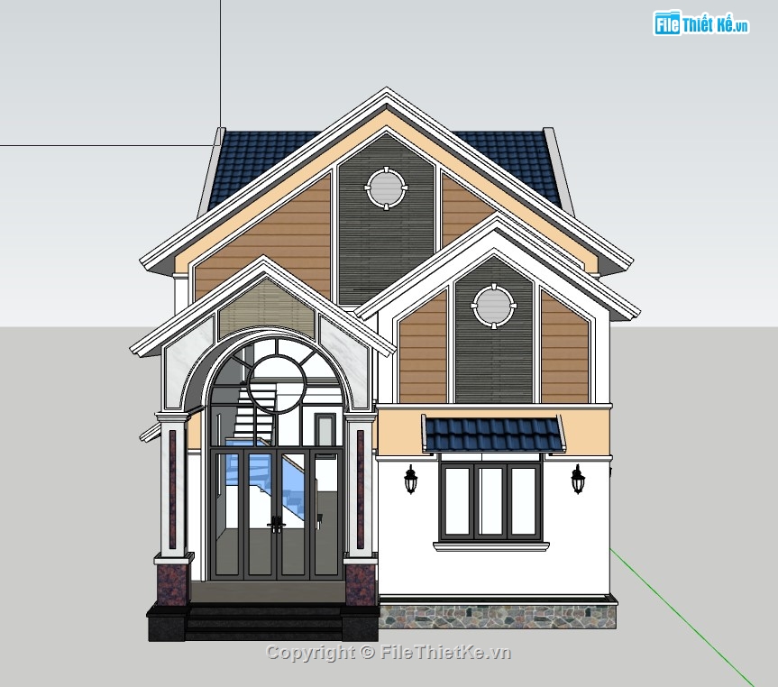 su nhà 1 tầng,model su nhà 1 tầng,sketchup nhà 1 tầng