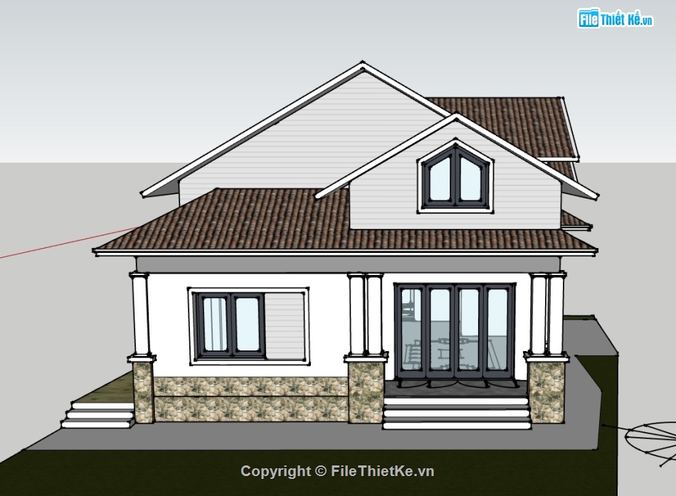 bản vẽ su nhà 1 tầng,bản vẽ nhà 1 tầng,model su nhà 1 tầng