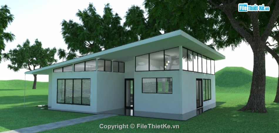 bản vẽ su nhà 1 tầng,sketchup nhà 1 tầng,model su nhà 1 tầng