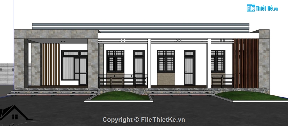 su nhà 1 tầng,model su nhà 1 tầng,sketchup nhà 1 tầng