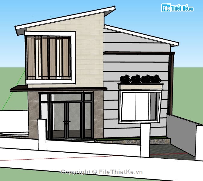 su nhà 2 tầng,model su nhà 2 tầng,sketchup nhà 2 tầng