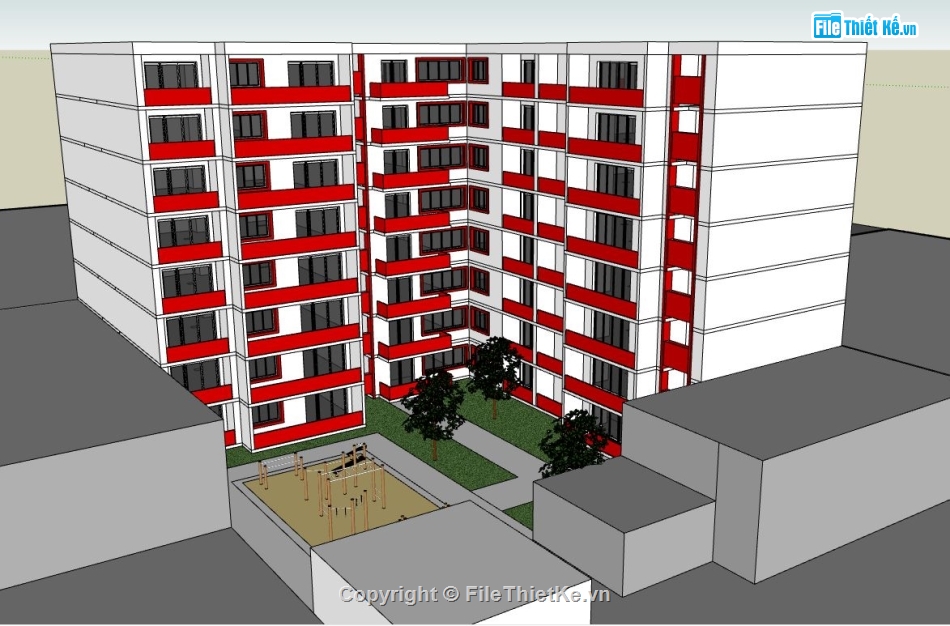 su tòa nhà văn phòng,sketchup tòa nhà cao tầng,model tòa nhà văn phòng