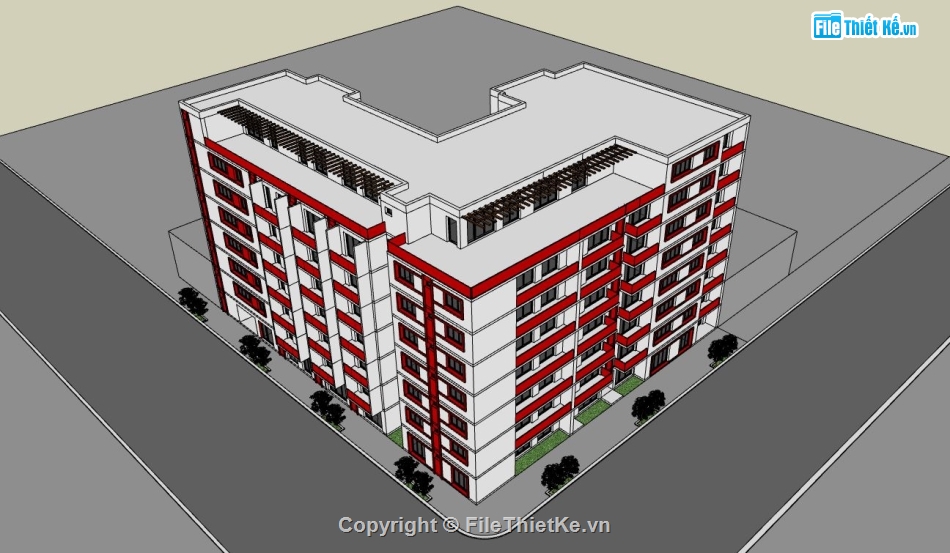 su tòa nhà văn phòng,sketchup tòa nhà cao tầng,model tòa nhà văn phòng